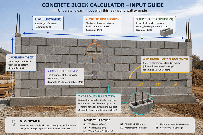 Concrete Block Calculator Input Guide